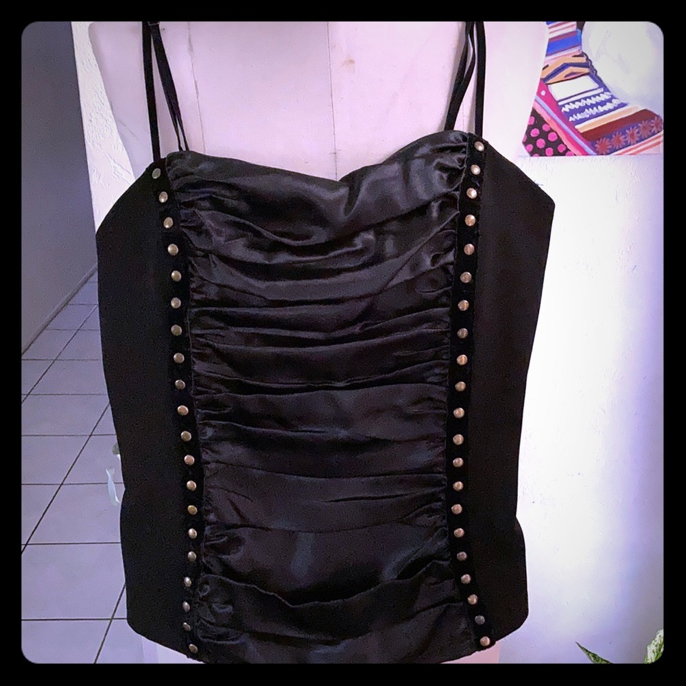 Black tank corset with stud detail
